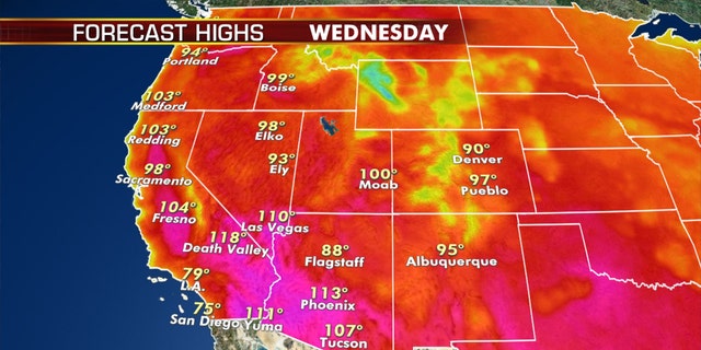 Record heat is possible across the Southwest on Wednesday.
