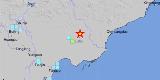 The quake struck at 6:38 a.m near northeastern Chinese city of Tangshan on Sunday, according to officials.