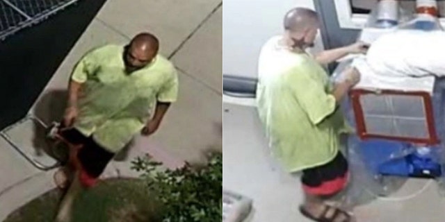 The suspect is accused of stealing items like air conditioners, hand sanitizer and a thermometer from the storage location of a Dallas coronavirus testing site. (Dallas County Hospital District Police Department)