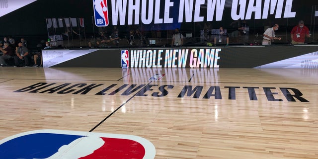 A basketball court is shown at the ESPN Wide World of Sports complex in Florida on Tuesday, July 21, 2020. (Associated Press)
