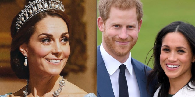 The Duke and Duchess of Sussex (right) reportedly gave a sweet birthday surprise to the Duchess of Cambridge (left).