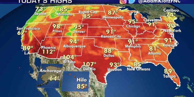 Hot weather for much of US, severe thunderstorms take aim at northern