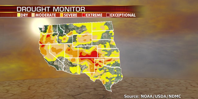 Current drought conditions across the West.