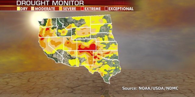 Current drought conditions across the West.