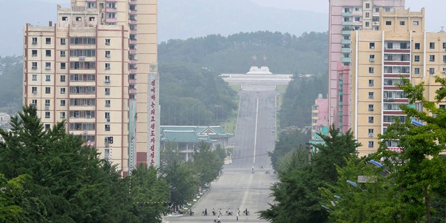 People make their way in Kaesong, North Korea July 23, 2019.