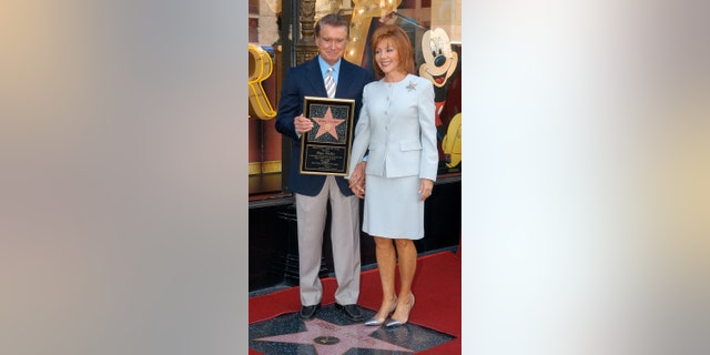 Regis Philbin and wife Joy Philbin during Regis Philbin Honored with a Star on the Hollywood Walk of Fame for His Achievements in Television at Hollywood Boulevard in Hollywood, California, United States.