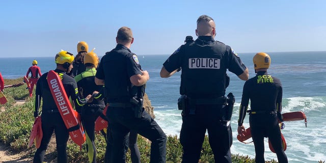 The police chase ended when the vehicle officers were pursuing plunged into the Pacific Ocean. (Santa Cruz Police)