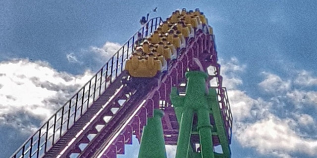 After about an hour of work, park staff reportedly had to use harnesses to remove the passengers from the ride