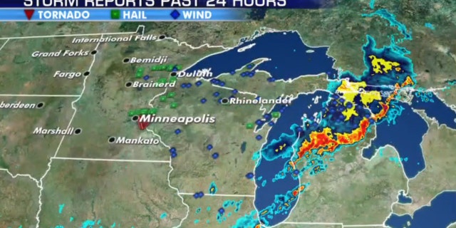 Storm reports across the Upper Midwest and Great Lakes after severe weather moved through the region on Saturday.