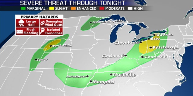 The threat for severe weather on July 16