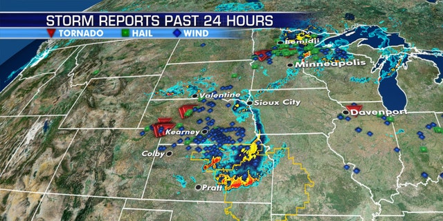 Dozens of storm reports across the Midwest on Wednesday, including several tornadoes.