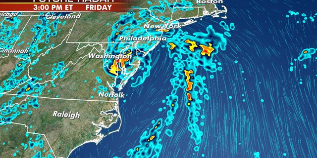 heavy rain and gusty winds will be the result near and north of the track as the system moves north.