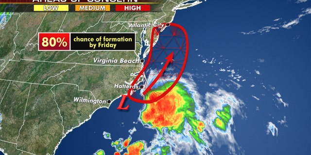 There's an 80 percent chance that a tropical system develops off the coast of the Carolinas.