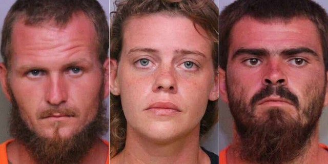 Tony "TJ" Wiggins, 26, (left) was the alleged ringleader behind the "massacre." His girlfriend, Mary Whittemore, 27, (center) and his brother Robert Wiggins, 21, (right) have also been arrested. (Polk County Sheriff)