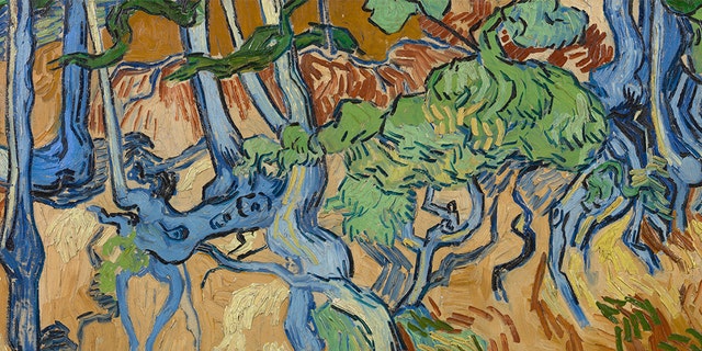 This image made available by the Van Gogh Museum shows Van Gogh’s last painting: Tree Roots. Auvers-sur-Oise, 27 July 1890. (Van Gogh Museum via AP)