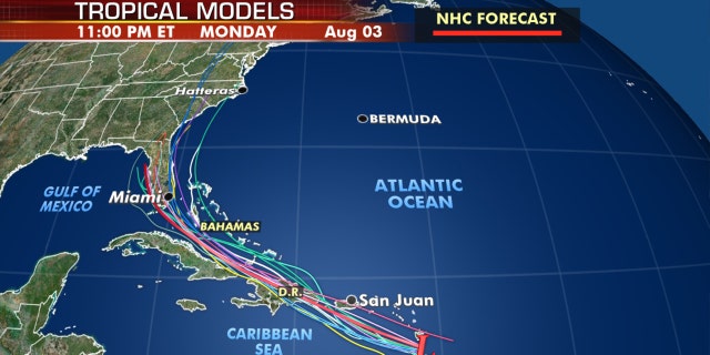There are uncertainties for the track of the system in the next couple of days.
