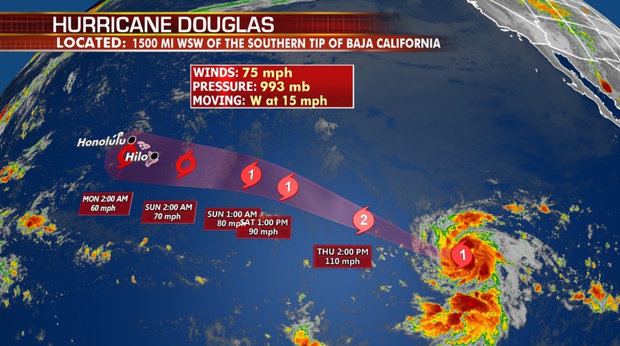 Hurricane Douglas first of season in Eastern Pacific, Hawaii