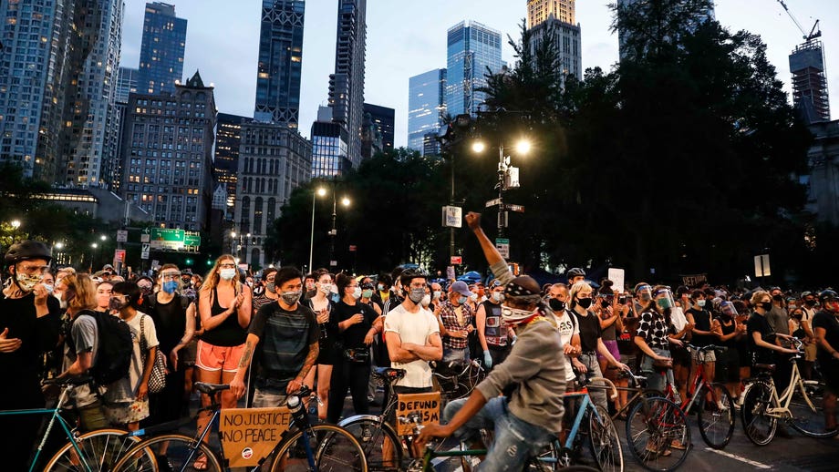 New York City protesters seen 'occupying' outside City Hall