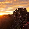 Hindu devotees and visitors make their way to the top of Mount Bromo at dawn during the Yadnya Kasada festival in Probolinggo, East Java, Indonesia, July 7, 2020. 