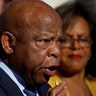 Rep. John Lewis (D-GA) speaks at a news conference about the recent shooting in Las Vegas outside the Capitol Building in Washington, U.S., October 4, 2017.