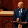 Rep. John Lewis, D-Ga., speaks as the House of Representatives debates the articles of impeachment against President Donald Trump at the Capitol in Washington, Dec. 18, 2019.