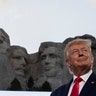 President Donald Trump smiles at Mount Rushmore National Memorial on July 3, 2020, near Keystone, S.D.