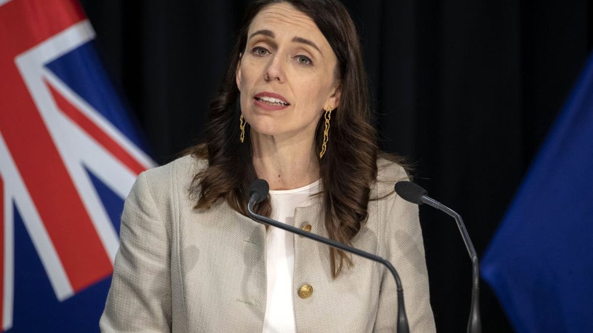 New Zealand Prime Minister Jacinda Ardern reacts during a press conference in Wellington, New Zealand, Aug. 14. Ardern announced that the three-day lockdown in Auckland would be extended by another 12 days at level 3, the rest of New Zealand will stay at level 2 restrictions as health authorities investigate the source of the first domestic coronavirus outbreak in more than three months. (Mark Mitchell/New Zealand Herald via AP)