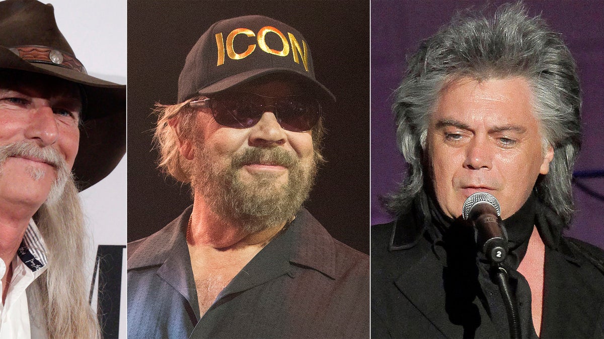 From left: songwriter Dean Dillon, singer Hank Williams, Jr., and singer Marty Stuart, who are the newest inductees to the Country Music Hall of Fame.