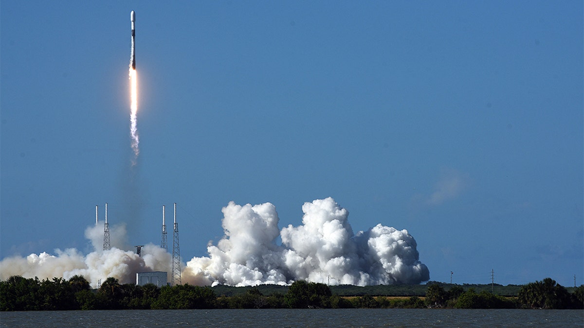 A SpaceX Falcon 9 rocket carrying South Korea's ANASIS-II military communications satellite launched from pad 40 at Cape Canaveral Air Force Station. 