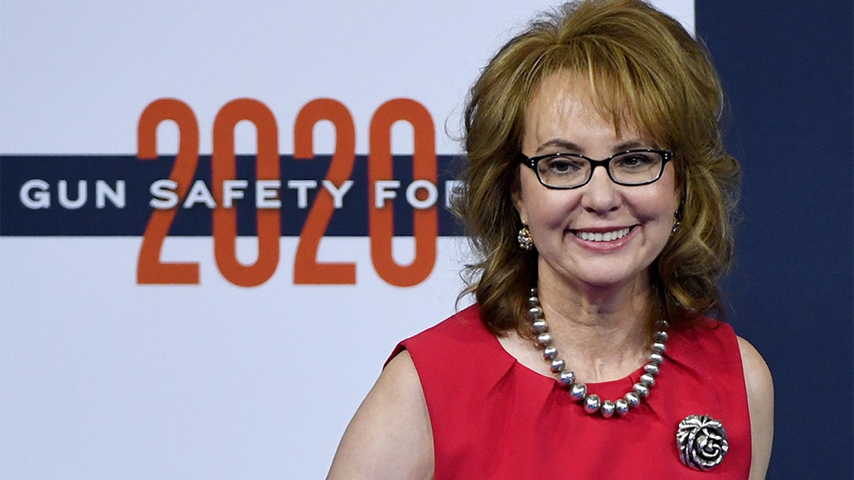 Former U.S. Rep. Gabrielle Giffords arrives at the 2020 Gun Safety Forum hosted by gun control activist groups Giffords and March for Our Lives at Enclave on October 2, 2019 in Las Vegas, Nevada. 