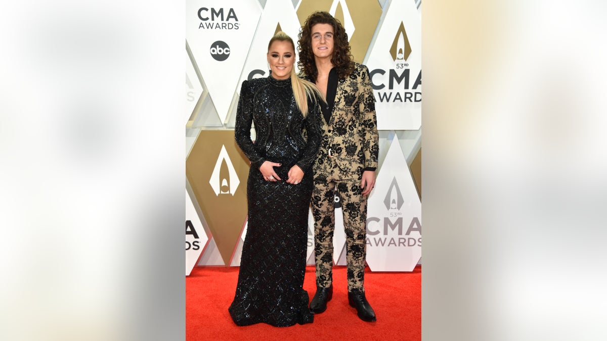 Gabby Barrett (L) and Cade Foehner (R) attend the 53rd annual CMA Awards at the Music City Center on November 13, 2019 in Nashville, Tennessee.