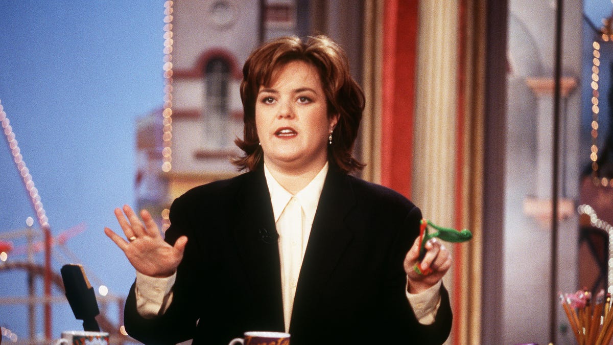 Talk show host Rosie O'Donnell on her show in New York City in 1996.