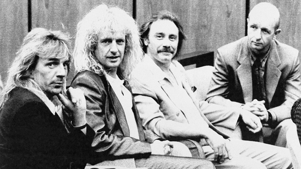 The members of Judas Priest at trial.