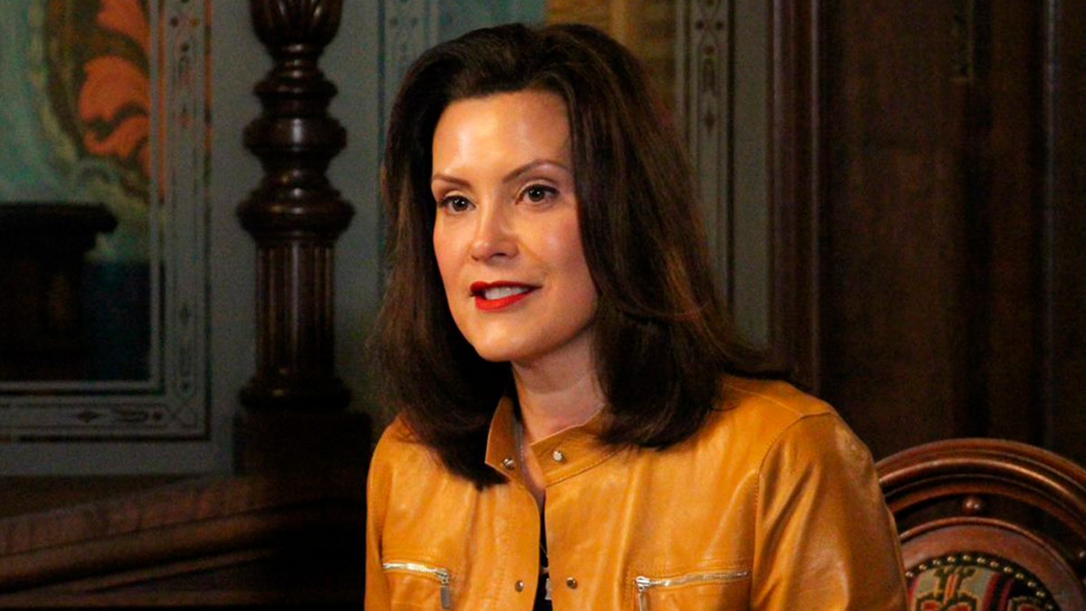 Michigan Gov. Gretchen Whitmer addresses the state during a speech in Lansing, Michigan on April 6, 2020.  (Michigan Office of the Governor via AP)