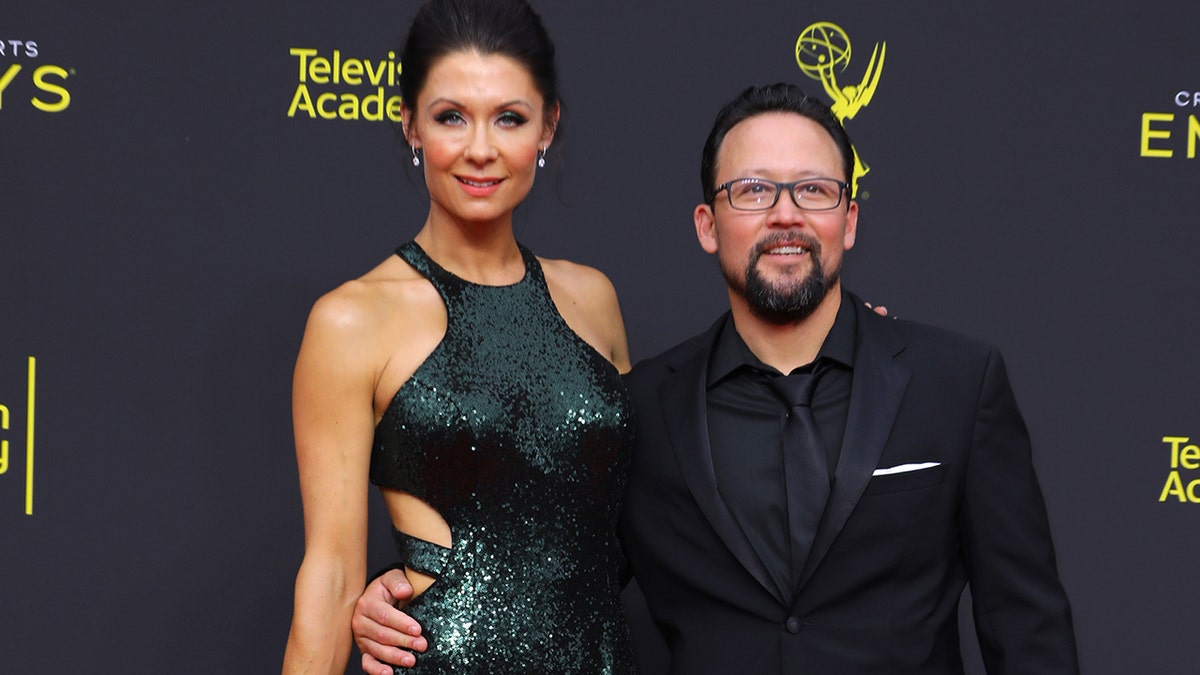 Jahnel Curfman and Hiro Koda attend the 2019 Creative Arts Emmy Awards on Sept. 15, 2019, in Los Angeles, Calif. (Photo by JC Olivera/WireImage)