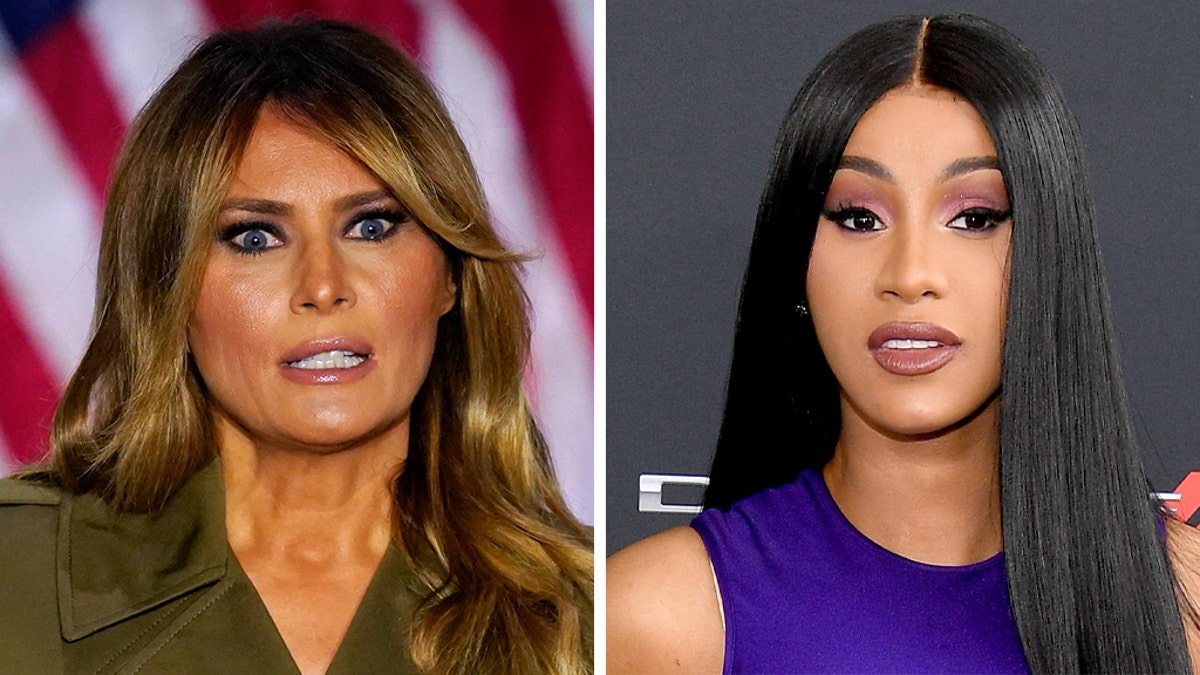 First lady Melania Trump and Cardi B.