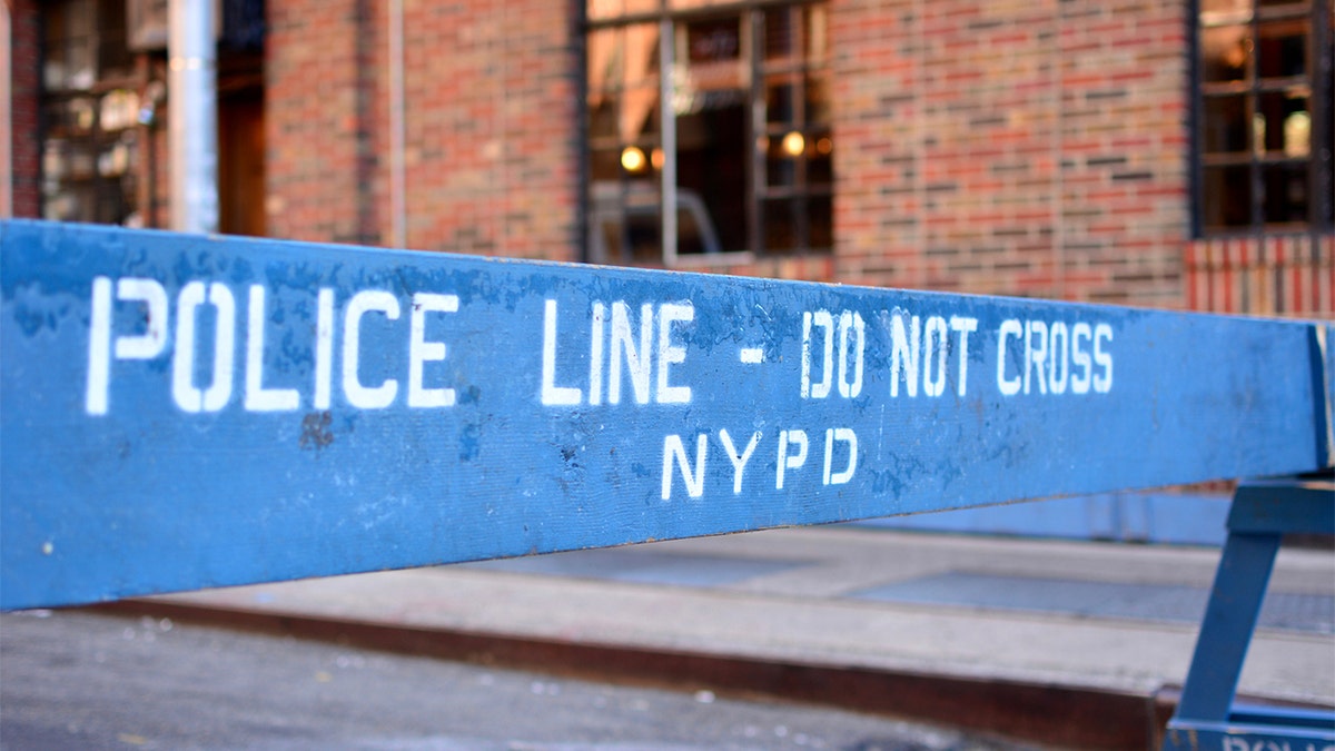 Police barrier set up at NYC crime scene