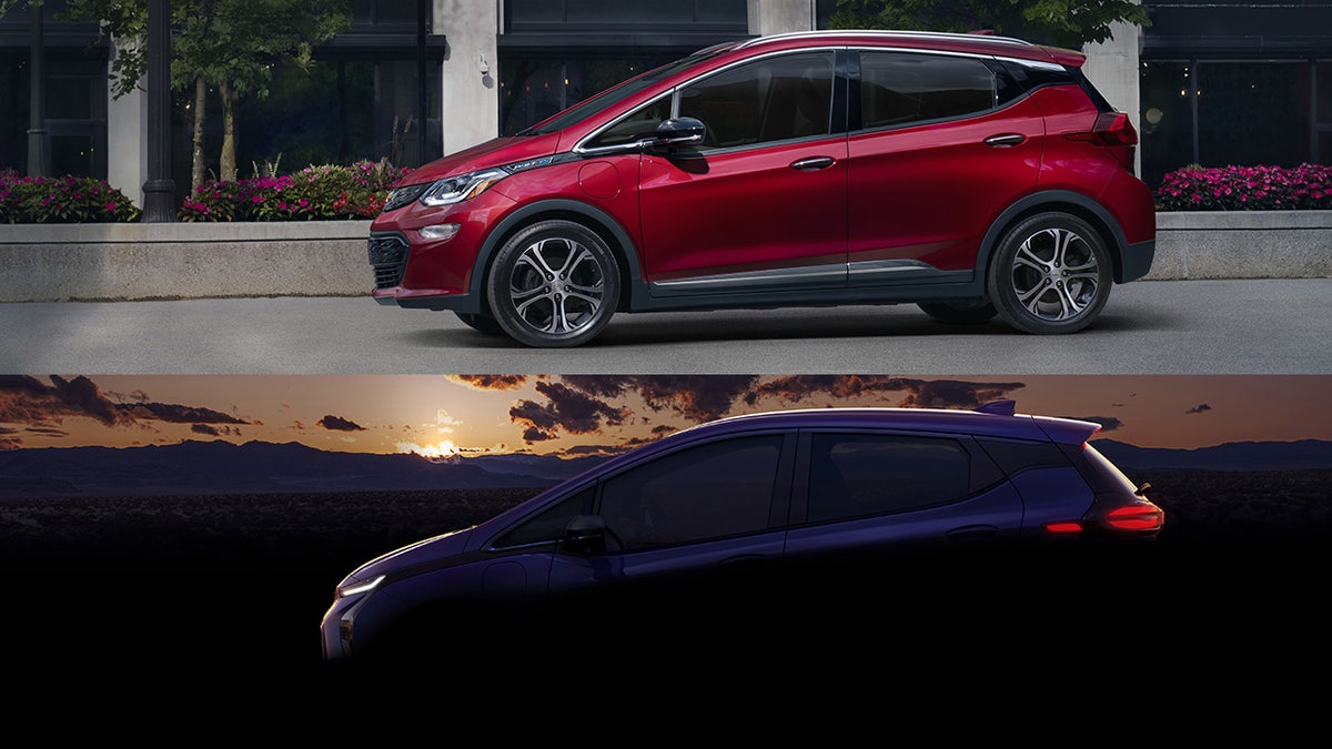 The updated Bolt, below, appears to have redesigned front and rear fascias compared to the current model.
