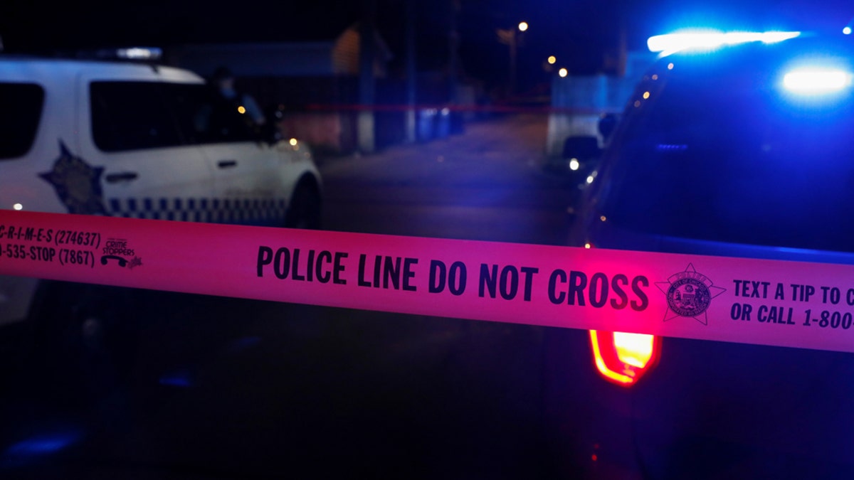 Crime scene tape marks the area where two men were shot on the south side of Chicago on July 25, 2020. (Reuters/Shannon Stapleton)