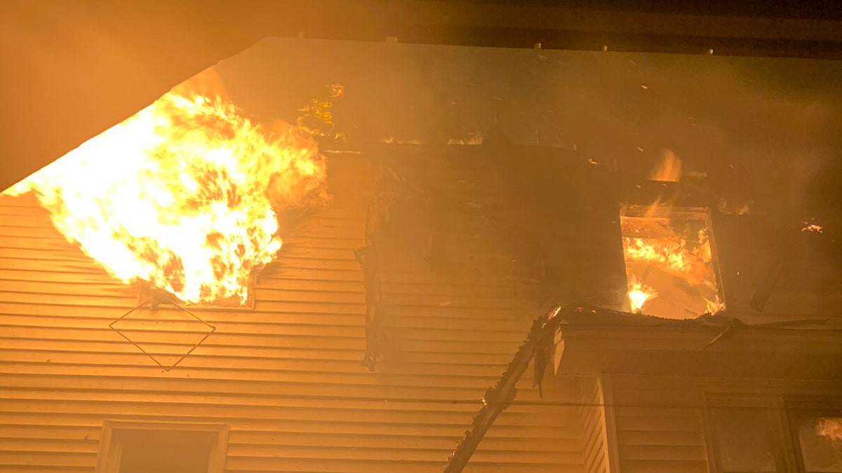 In this photo provided by the Horry County Frie Rescue, multiple structure fires burn Aug. 4. 2020, in Ocean Isle Beach, N.C. Hurricane Isaias sparked five home fires in town, Ocean Isle Beach Mayor Debbie Smith told WECT-TV.