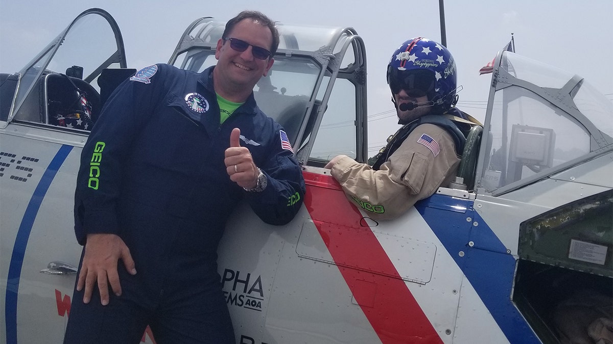 Mark "Gooch" Gannucci, a former Navy aviator, led the squadron of planes as Fox News took a ride.