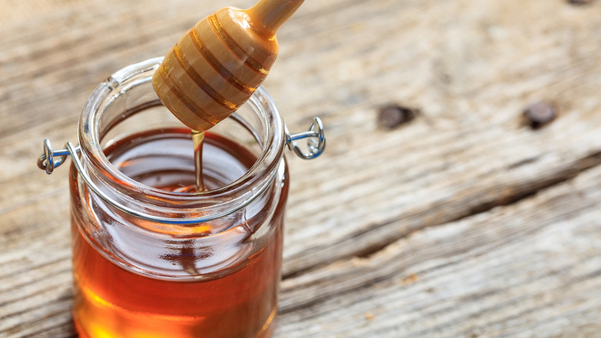 glass jar of honey