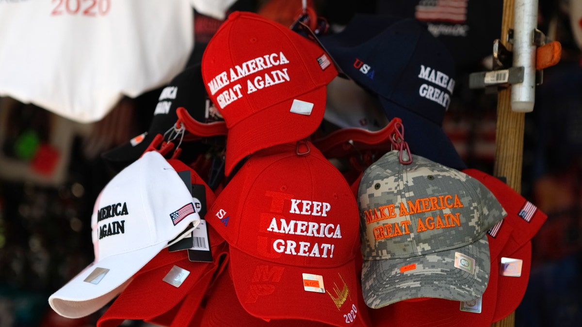 A street vendor sells Donald Trump paraphernalia and souvenirs in Washington, D.C., on July 21, 2019.