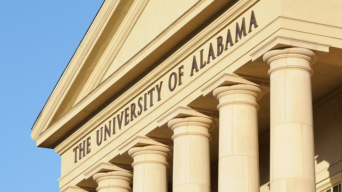 Tuscaloosa, Alabama, USA - October 22, 2010: Sign for The University of Alabama on the front of the College of Nursing building. This building was recently constructed on the southeast corner of campus, which is located in Tuscaloosa, Alabama (USA).