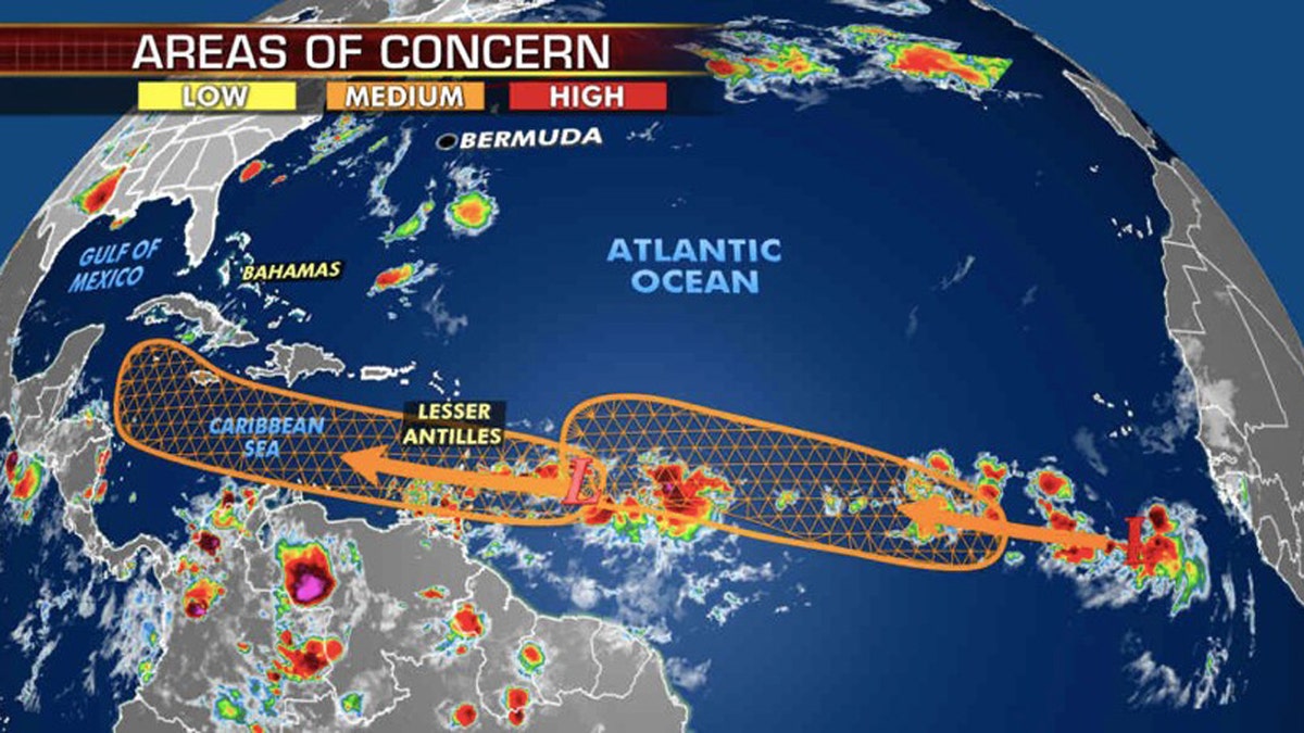 Two tropical wave are being monitored for possible development over the Atlantic Ocean.