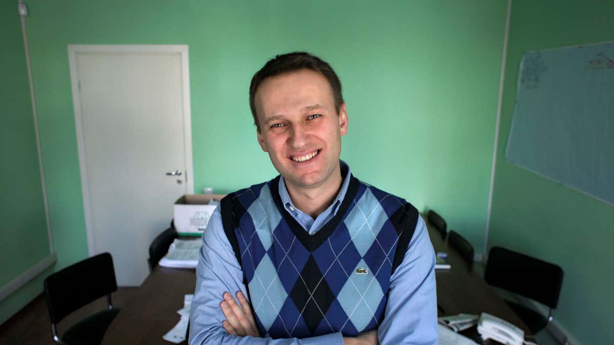 In this 2017 file photo, Alexei Navalny poses in his office in Moscow, Russia. (AP)