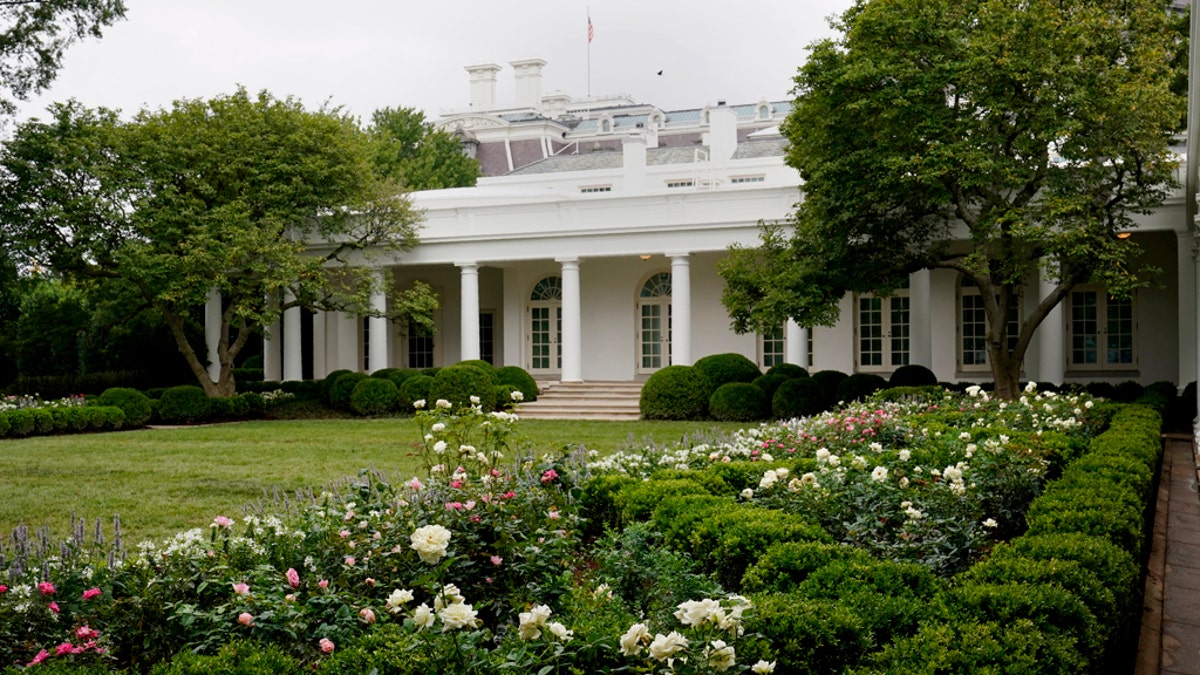 A view of the restored Rose Garden is seen at the White House in Washington, Saturday, Aug. 22, 2020. First Lady Melania Trump will deliver her Republican National Convention speech Tuesday night from the garden, famous for its close proximity to the Oval Office. 