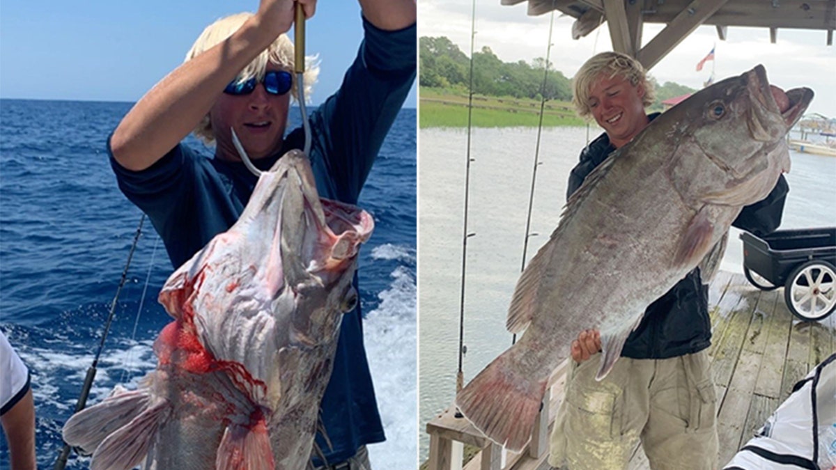 Christopher Corgill and his  snowy grouper.