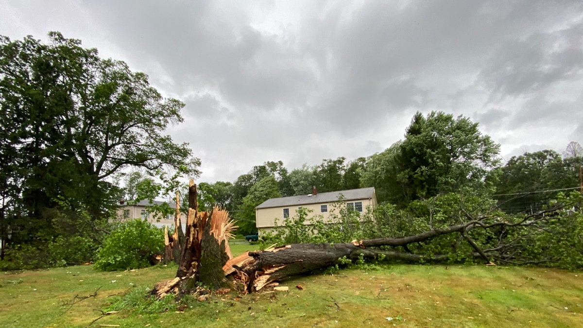 Damage in Morris County, N.J., after Tropical Storm Isaias blasted the East Coast on Tuesday.