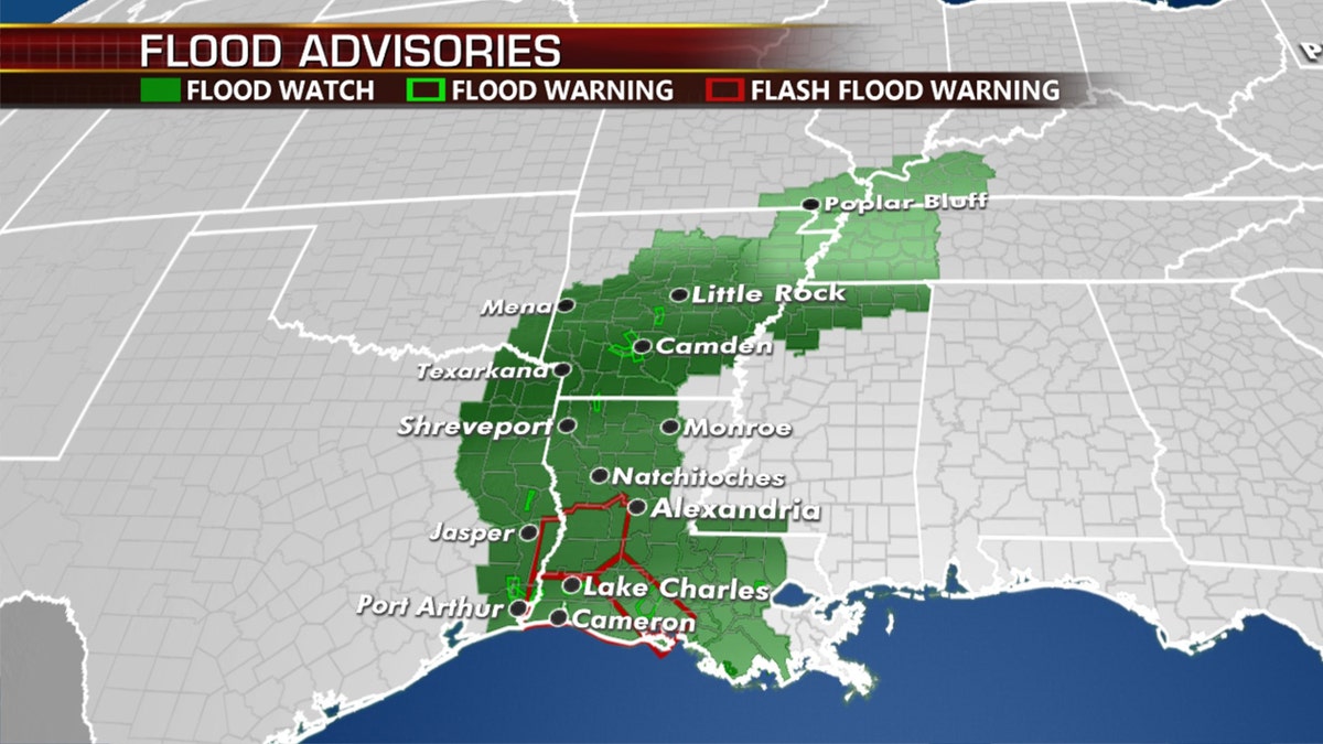 The flood threat on Thursday from Hurricane Laura.